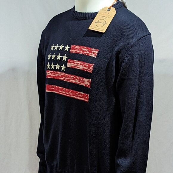 BNWT Weatherproof VintageMen's Flag Sweater - Picture 1 of 6